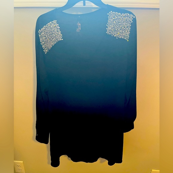 Melissa McCarthy Seven7 Tops - Beautiful black rhinestone blouse size 1X